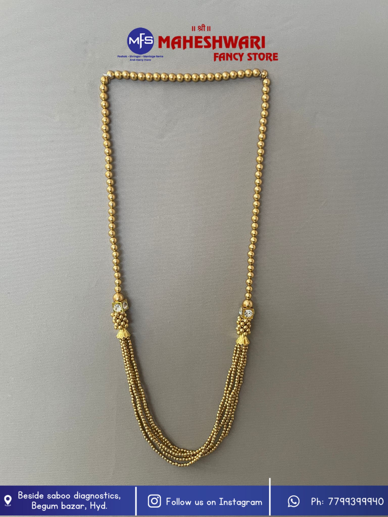 Swagat Mala golden moti